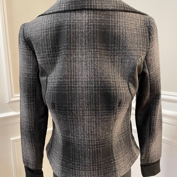 A.L.C. ALC Black and Gray wool/cashmere/silk blend biker jacket Size 2. - Picture 5 of 7